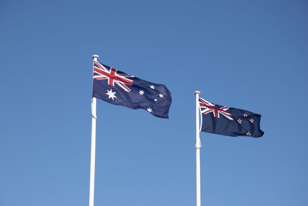 Oz and NZ flags