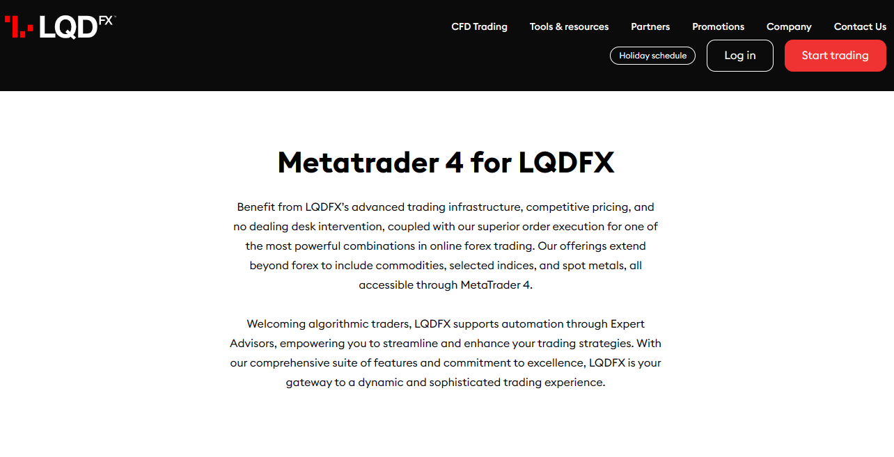 LQDFX Trading Platforms and Software