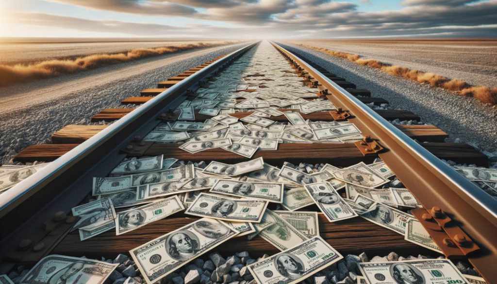 us dollar bills railway tracks usd currency notes