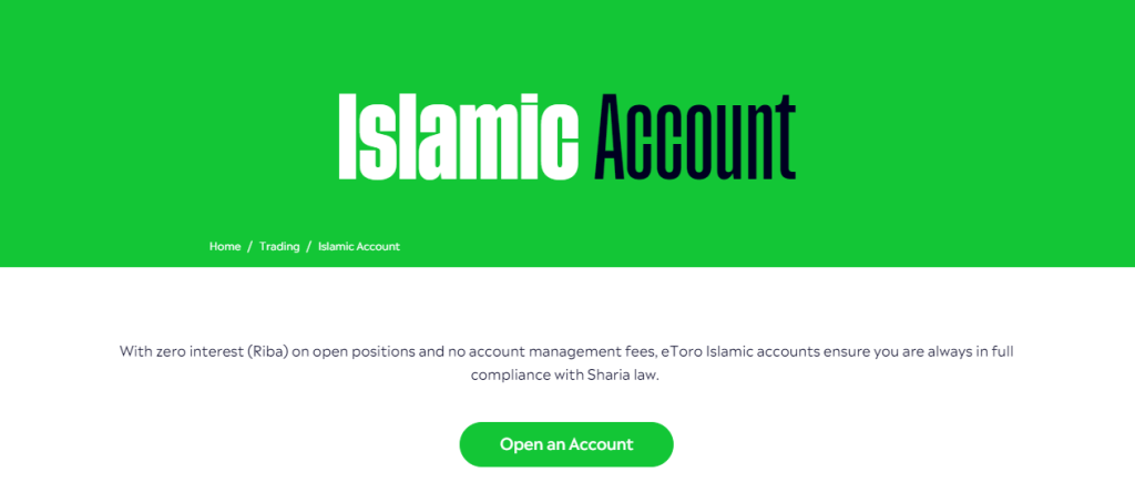 eToro Islamic Account