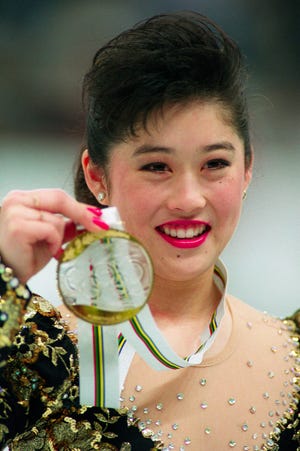 Kristi Yamaguchi, at 20, is the first Asian American to win an individual figure skating gold medal, at the 1992 Winter Olympics in Albertville, France.