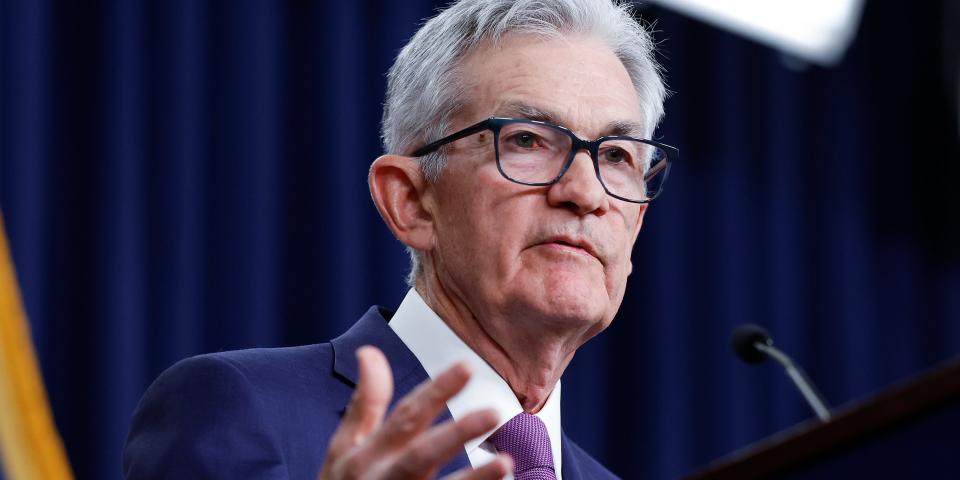 US Federal Reserve Board Chairman Jerome Powell speaks during a news conference at the headquarters of the Federal Reserve on January 31, 2024 in Washington, DC.